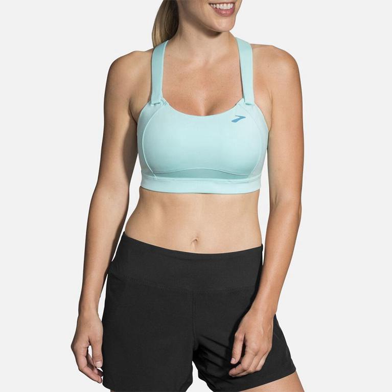 Brooks Womens Juno Sports Running Bra - Green (470869-HJL)